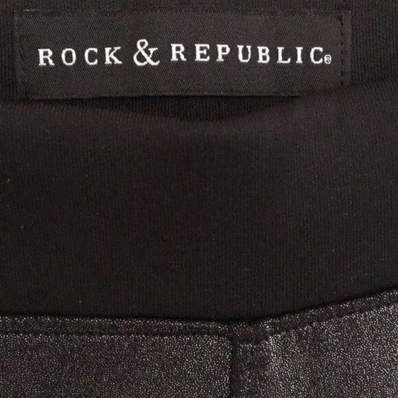 Rock & Republic Black/silver Shimmer Pants LARGE - Picture 7 of 8